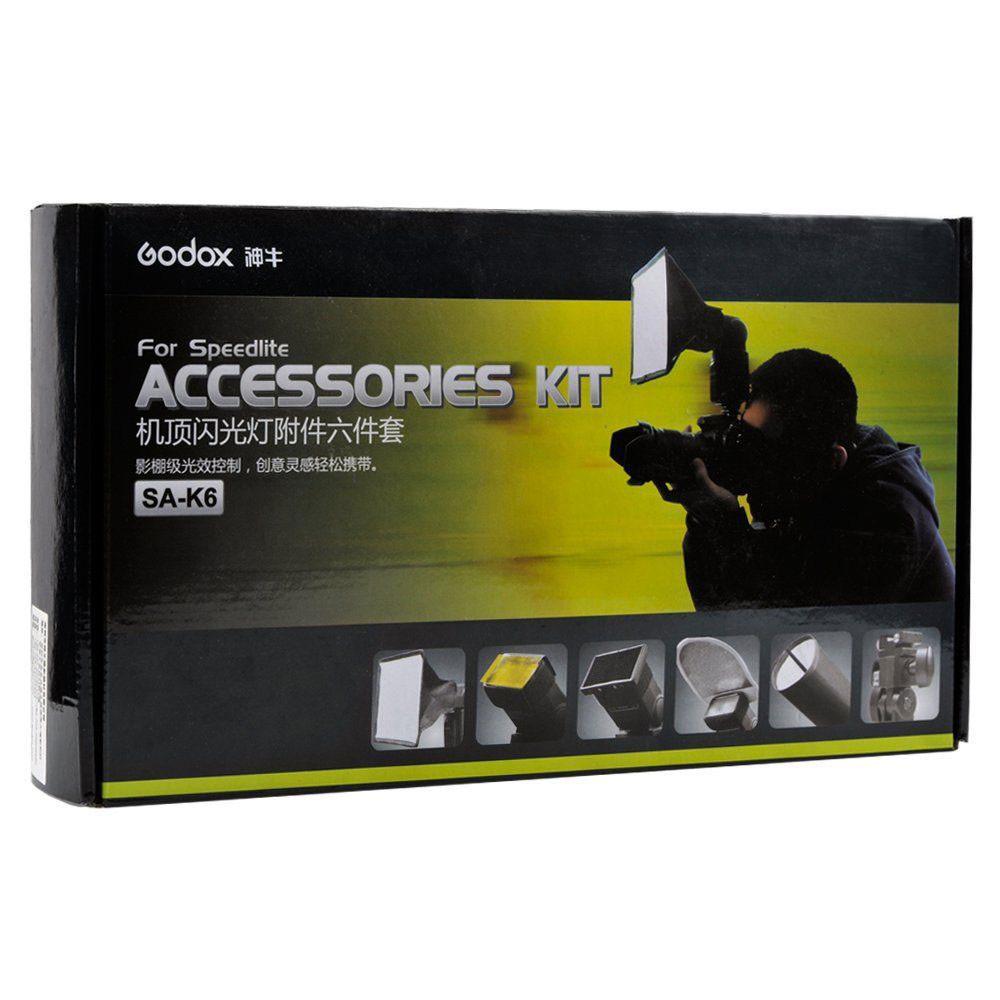 Godox SA K6 6-in-1 Universal Speedlite Flash Accessories Kit - Compatible with Canon, Nikon, Sony DSLR Cameras - Perfect for Portrait, Wedding & Studio Photography