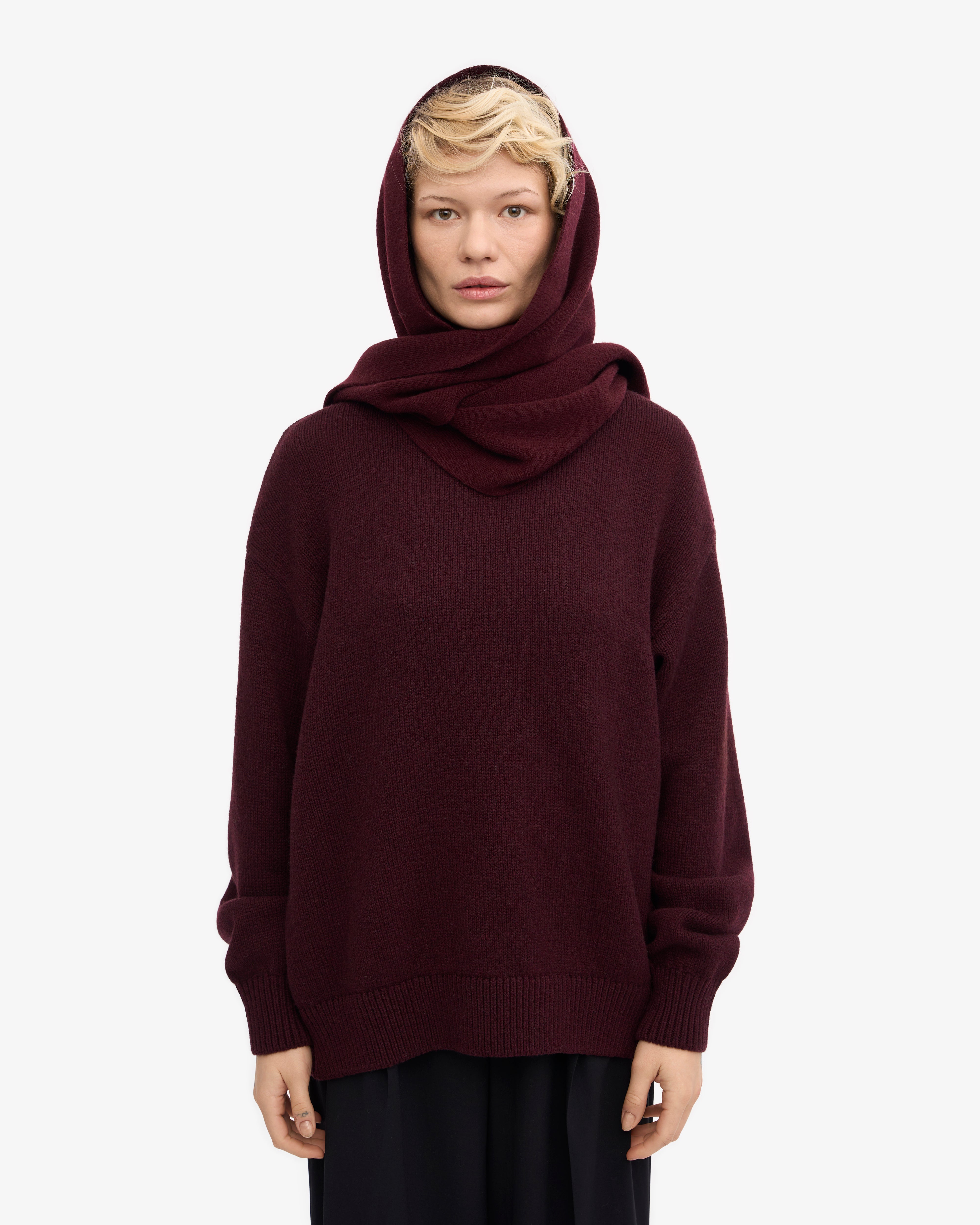 Premium Merino Wool Scarf - Soft & Warm Winter Accessory in Oxblood Red - Perfect for Cold Weather & Outdoor Activities