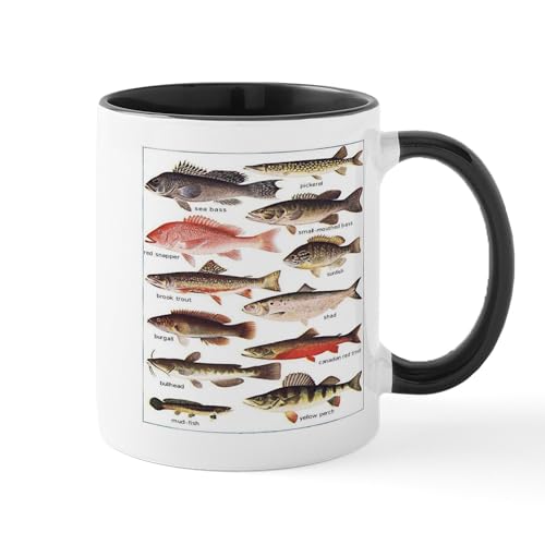 White/Black Inside - Fish Mugs