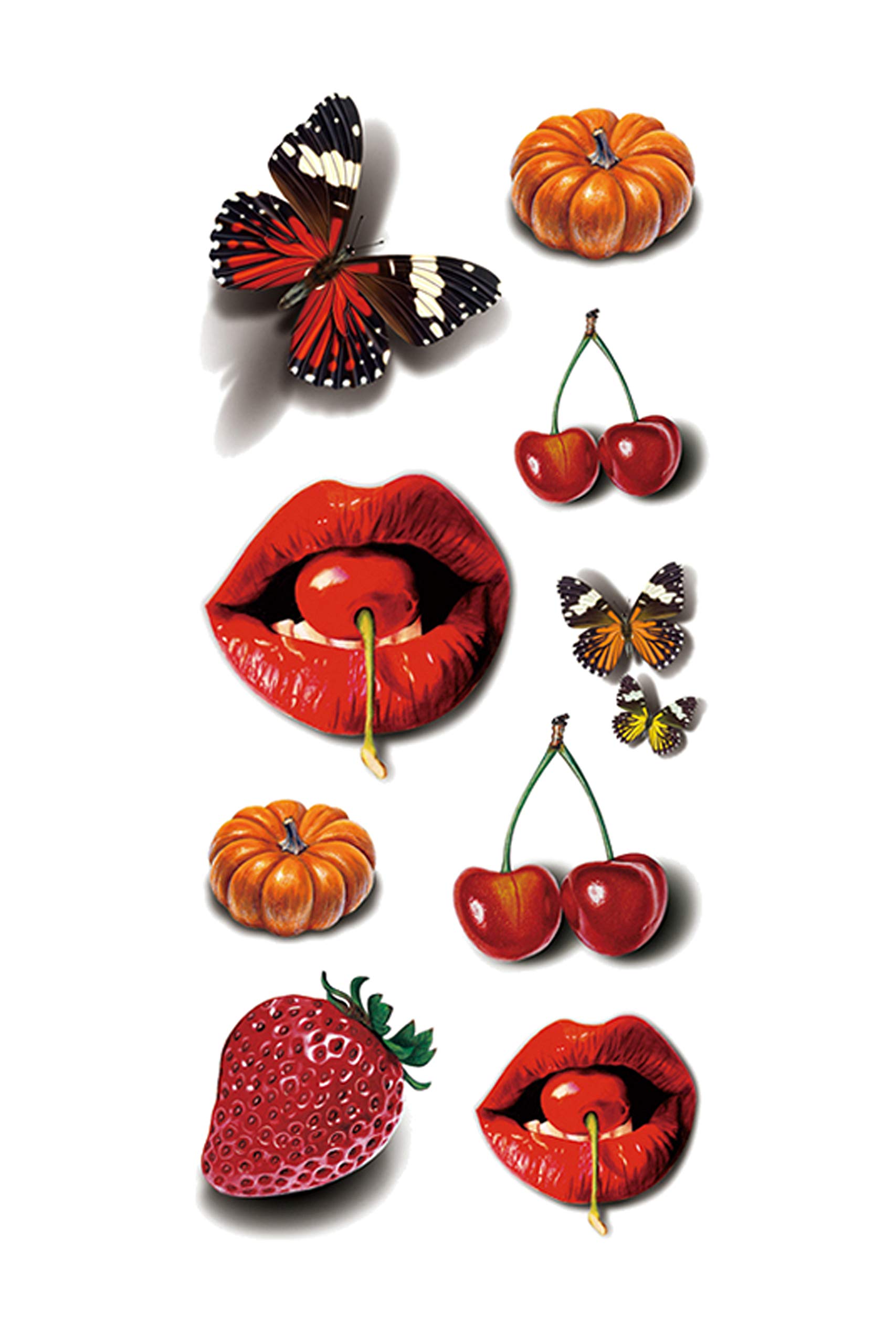 3D Temporary Tattoo Stickers for Men & Women - Waterproof Fake Tattoos with Flowers, Butterflies, Stars & Angel Designs - Realistic Body Art for Adults (19x9cm) - Perfect for Parties, Halloween, Cosplay & Honeymoon Getaways