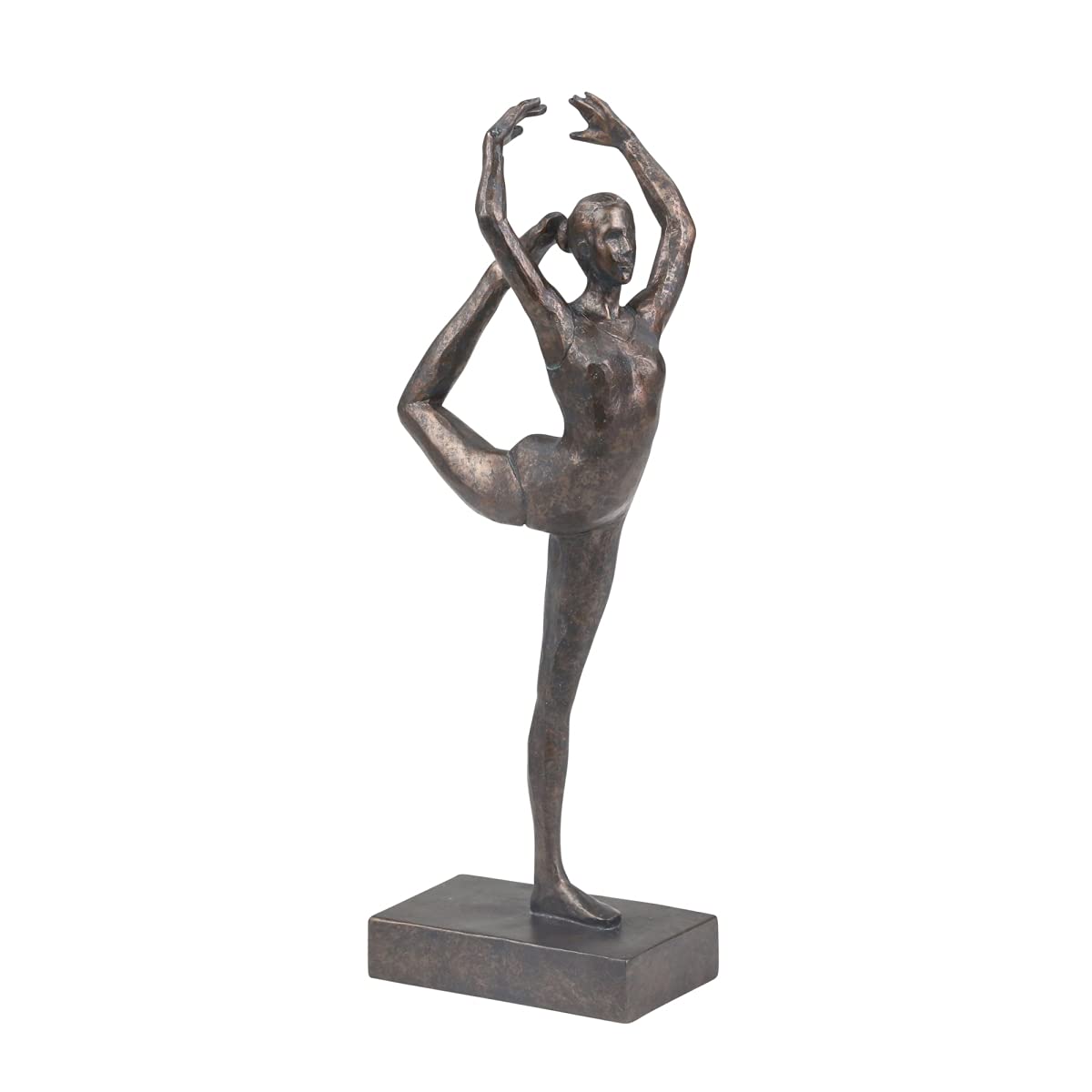 12-inch Rustic Ballerina Statue by Sagebrook Home - Elegant Resin Figurine for Home Décor, Garden, and Ballet-Themed Party Decorations