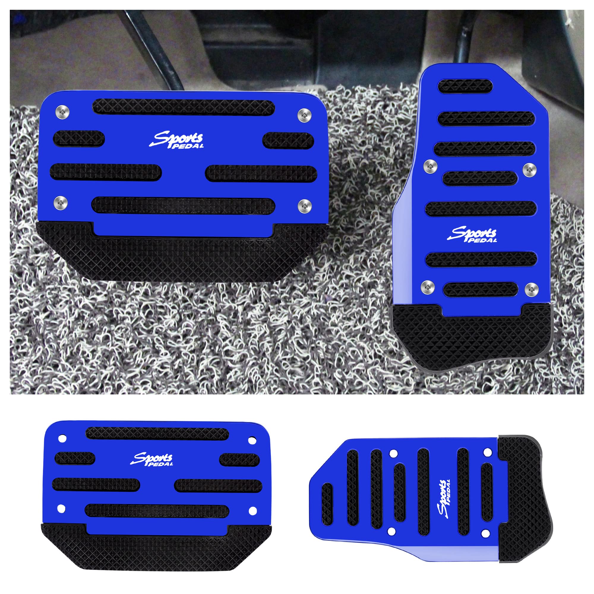 Non-Slip Auto Pedal Covers (2PCS) - Universal Car Safety Accessories for Sporty Decor