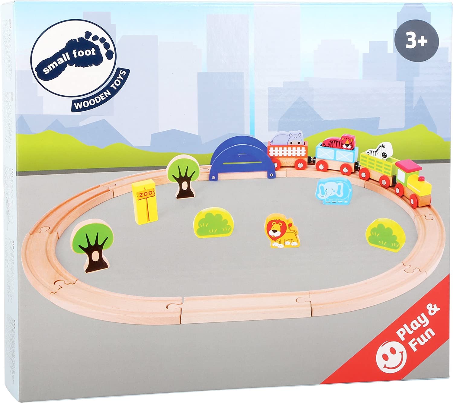 Small Foot Wooden Zoo Train Playset for Kids Ages 3+ | Educational Animal Toy for Imaginative Play & Toddler Learning