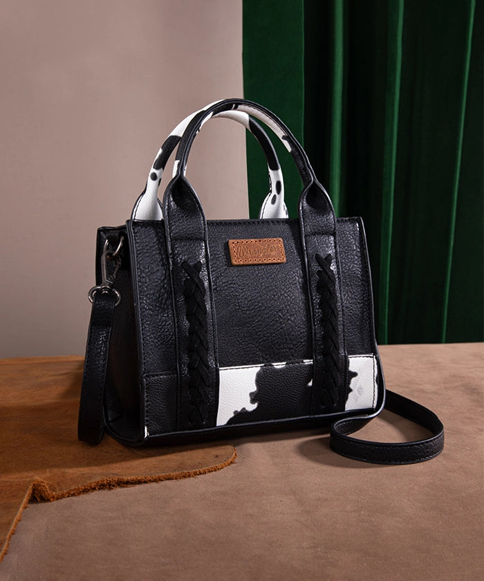Wrangler Cow Print Crossbody Tote Bag for Women - Stylish Western Handbag for Everyday Use, Shopping & Travel