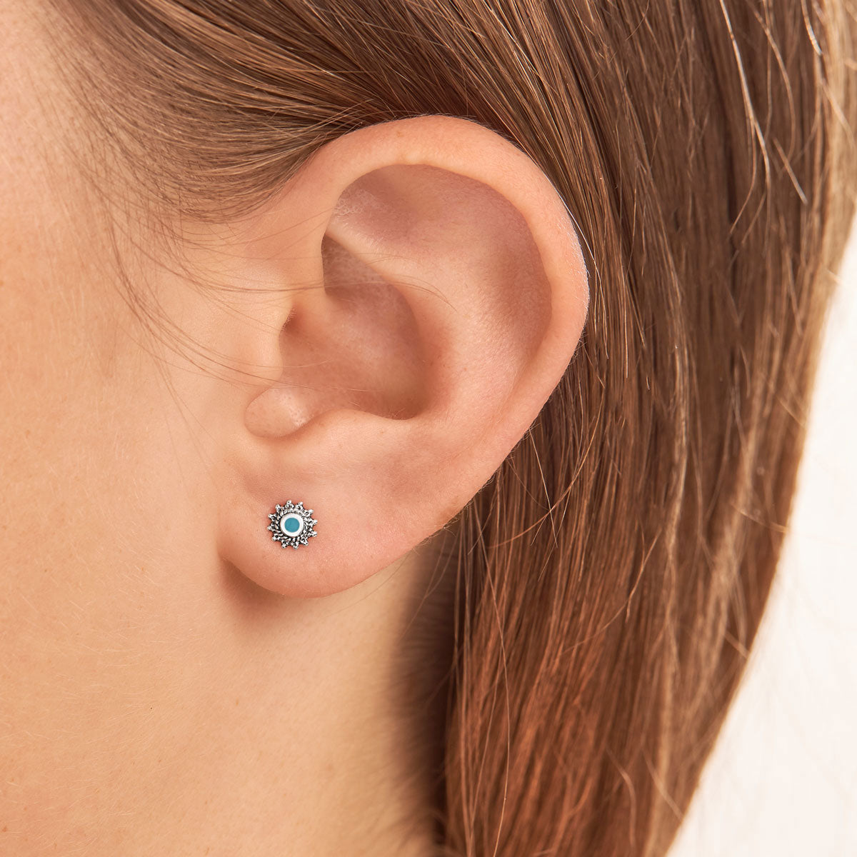 Kuta Sunset Turquoise Stud Earrings for Women - Boho Chic Handmade Jewelry for Casual & Party Wear