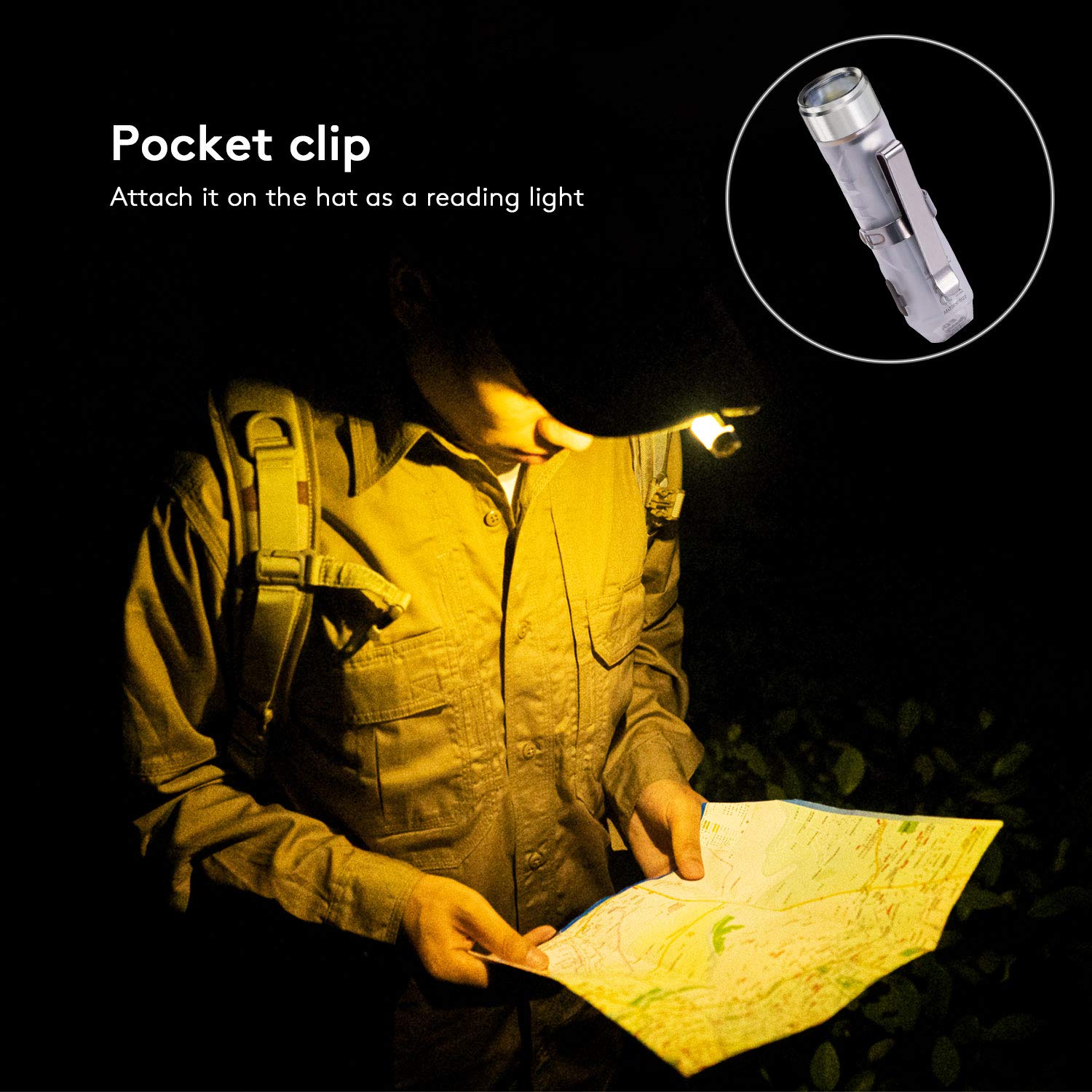 RovyVon Aurora A8 Pro Keychain Flashlight - Rechargeable Blacklight EDC Flashlight with IP66 Water Resistance for Camping, Hiking, Emergency & Outdoor Adventures