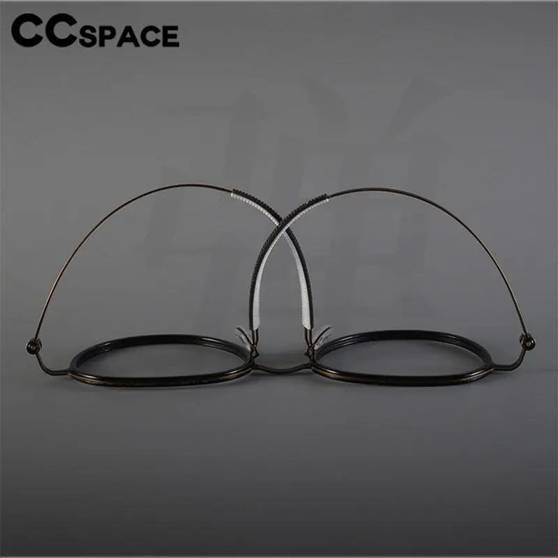CCspace Unisex Full Rim Round Titanium Eyeglasses 57284 - Lightweight Durable Frame for Men & Women - Perfect for Reading, Work & Fashion Accessories