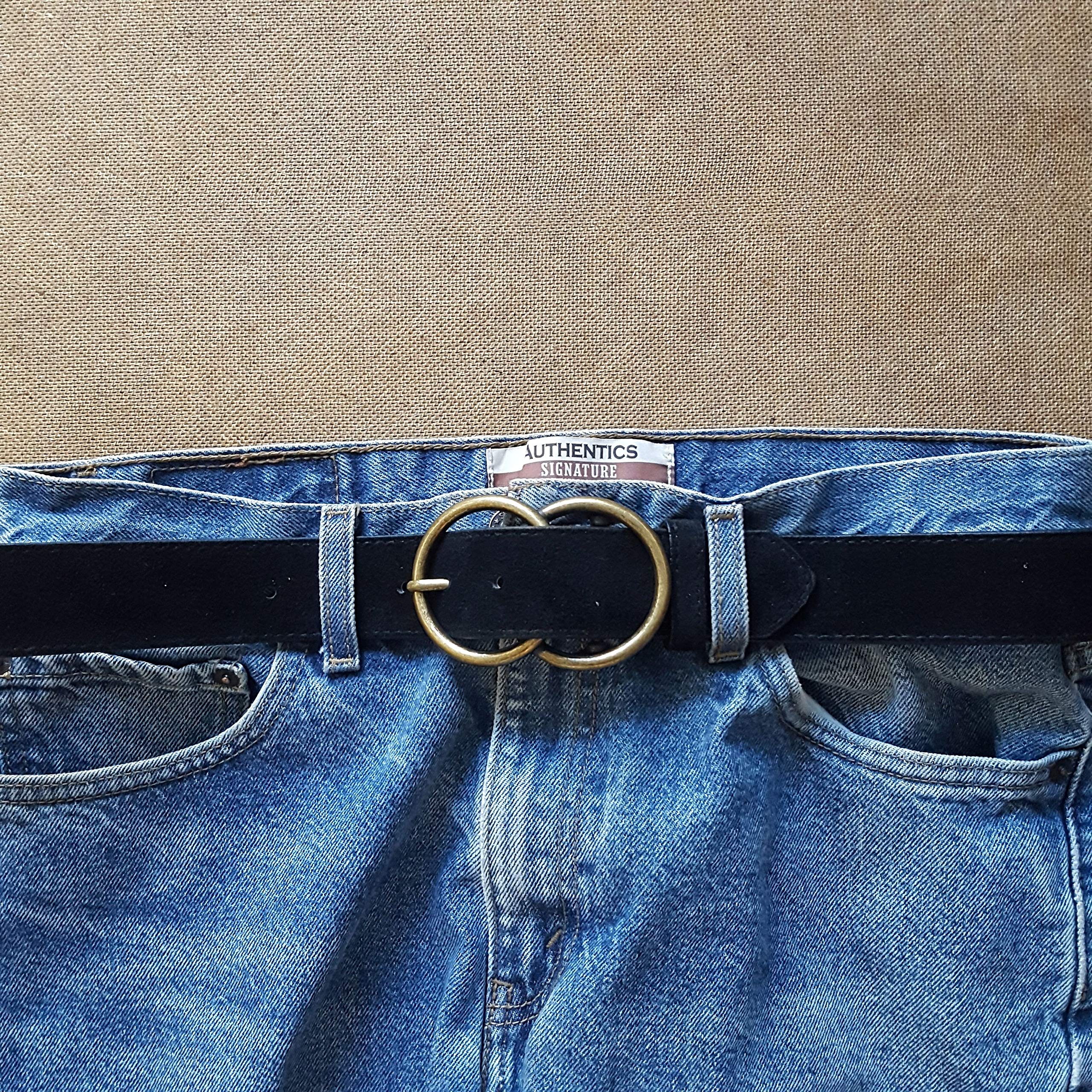 Vegan Suede Belt for Women & Men - Adjustable Double Ring Buckle Strap - Stylish & Durable Fashion Accessory for Casual, Office & Everyday Outfits