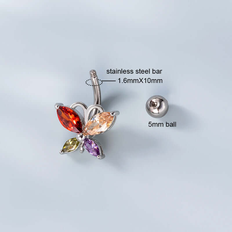14G Surgical Steel Navel Ring - Sparkling Belly Button Piercing Jewelry for Women | Perfect for Everyday Wear, Parties & Body Piercing Collection | HSPJ748
