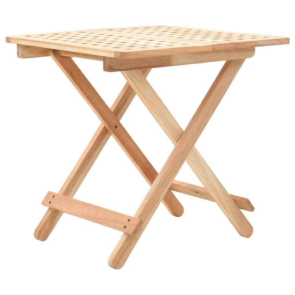Festnight Walnut Folding Square Coffee Table - 19.7 x 19.7 x 19.2 Inches - Side Table, Ottoman, Sofa Table for Living Room, Patio, Indoor & Outdoor Use - Space-Saving Home Decor Furniture