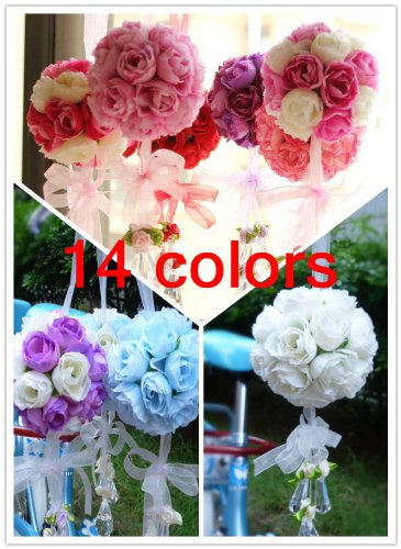 4-Piece Siam Circus Artificial Silk Rose Ball Set - Real Touch Floral Decor for Weddings, Parties & Home Decorations | Perfect for Centerpieces, Bouquets, and Event Styling