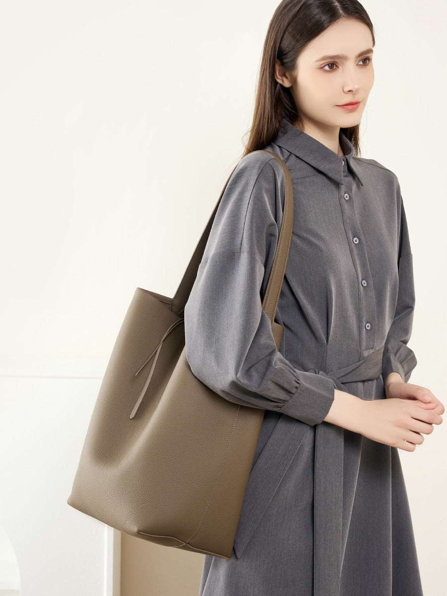 Stylish Women's Casual Leather Bucket Bag - Fashionable Crossbody Shoulder Handbag for Everyday Use, Work, Travel & Shopping
