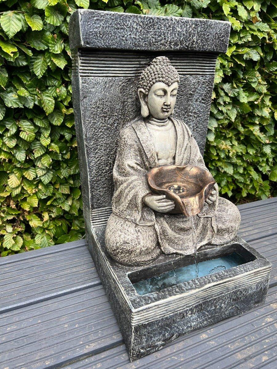Buddha Solar Water Fountain with LED Light - 30x32x51.5cm Outdoor Garden Decor for Patio, Yard & Meditation Space