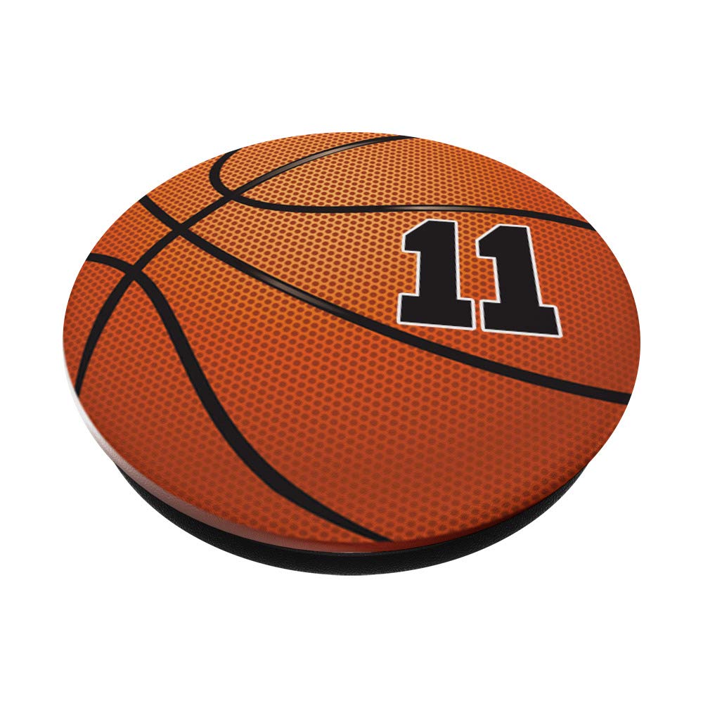 Basketball Fan #11 Jersey No. 11 Basketball Pop Grips Gift - Swappable PopSocket PopGrip for Phones & Tablets - Perfect for Game Days & Everyday Use