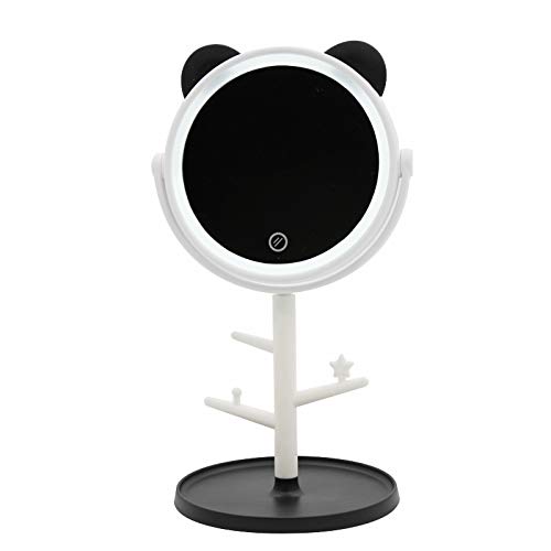 Portable LED Makeup Mirror with USB Charging & Touch Light - Perfect for Travel & Vanity