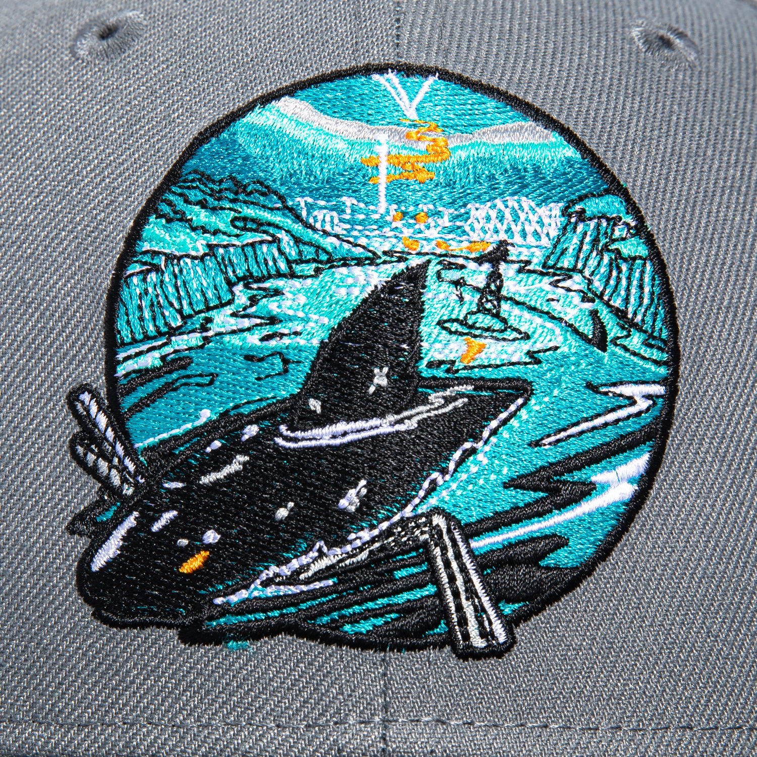 New Era 59Fifty San Jose Sharks Open Water Snapback Hat - Storm Grey & Black - Official NHL Licensed Baseball Cap for Men & Women - Perfect for Sports Fans, Outdoor Activities & Casual Wear