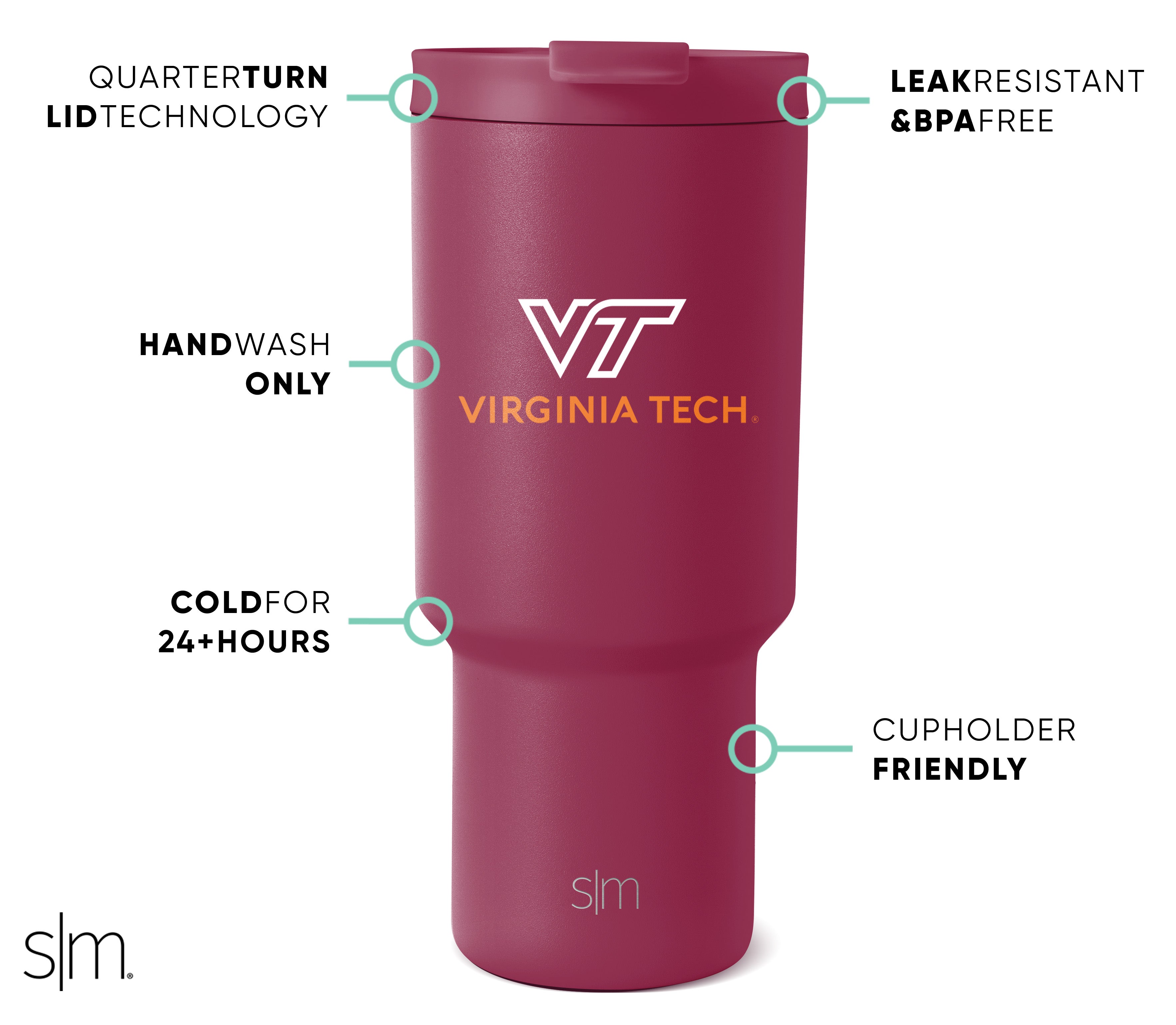 Collegiate Trek Tumbler - Insulated Stainless Steel Water Bottle with Lid for College Students | Perfect for Campus, Hiking & Outdoor Adventures