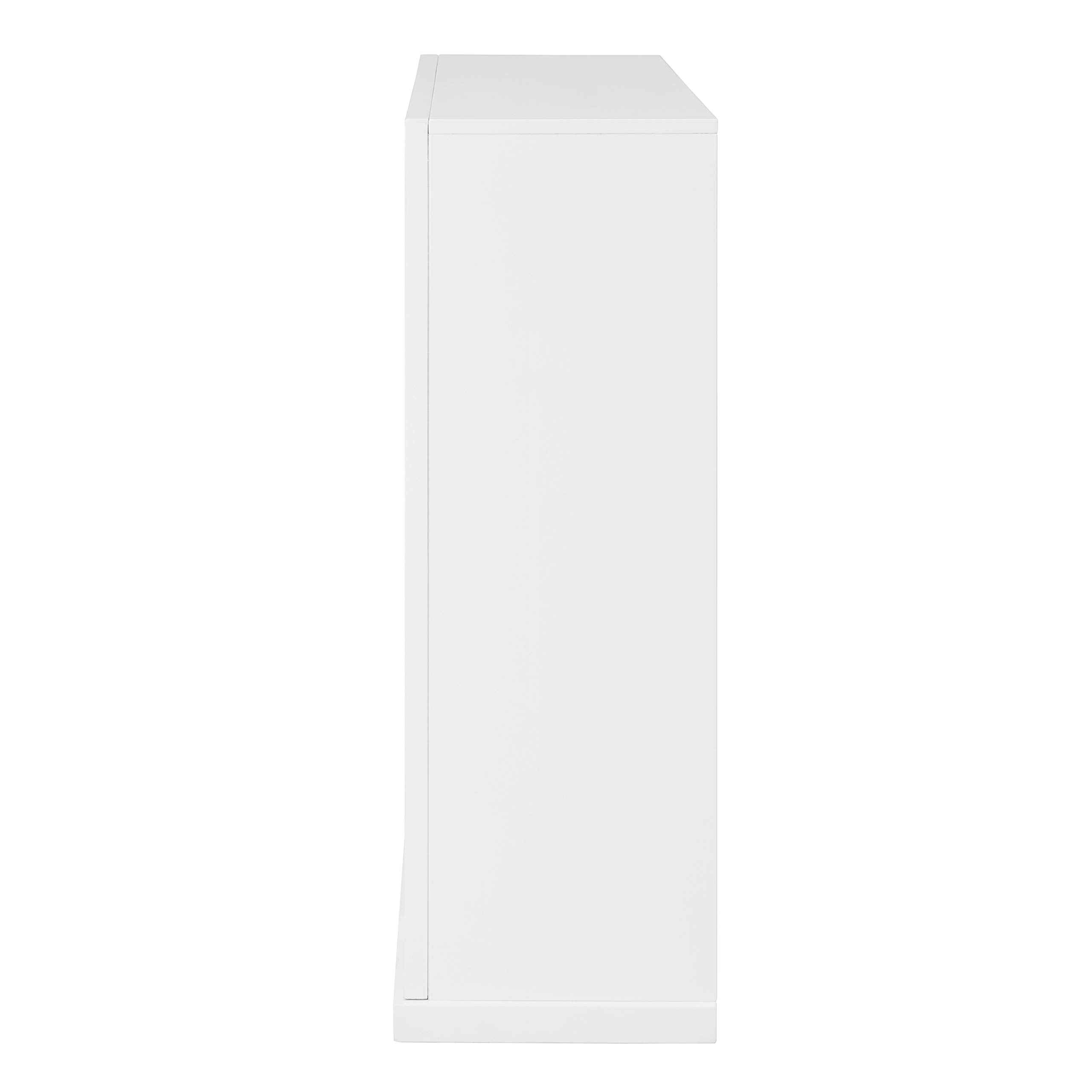 SEI Furniture Stadderly Modern Mirrored Electric Fireplace - 50 Inch White Silver Finish - Energy Efficient Indoor Heater for Living Room, Bedroom & Office Decor