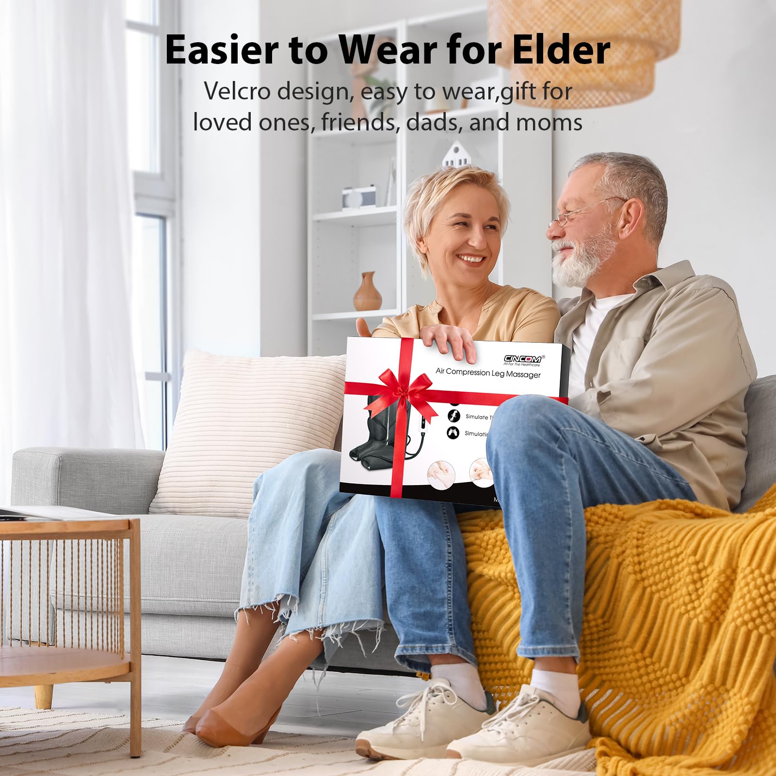 CINCOM Leg Massager for Circulation & Pain Relief - Air Compression Foot & Calf Massager for Relaxation, Swelling, Edema - Ideal Gift for Parents (Includes 2 Extensions) - FSA/HSA Eligible - Perfect for Home Use, Office Relaxation & Post-Workout Recovery