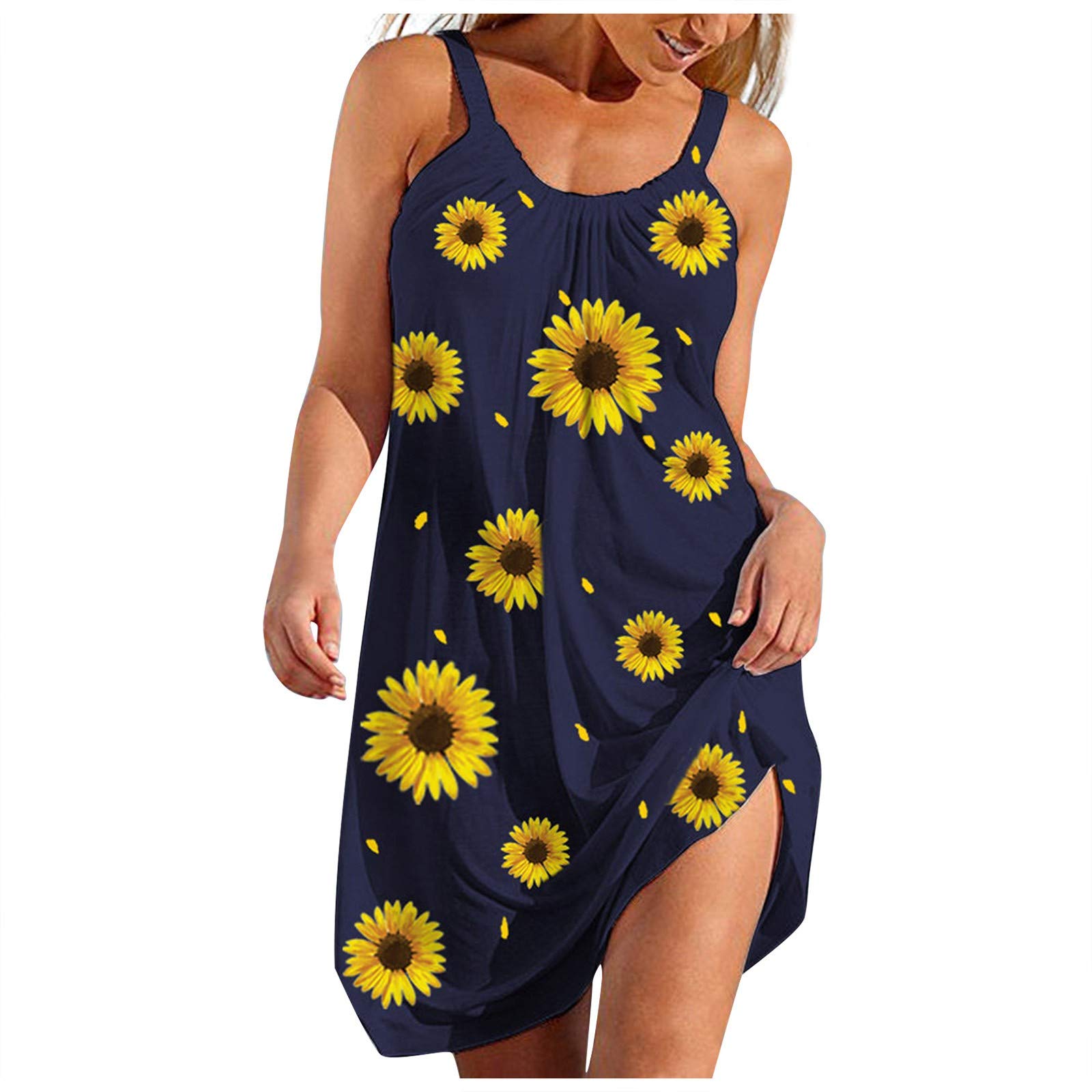 Women's Summer Dresses - Sexy Sleeveless Cute Cartoon Print Loose Swing Dress for Beach, Party & Casual Wear | Flowy Comfortable Fashion Outfit