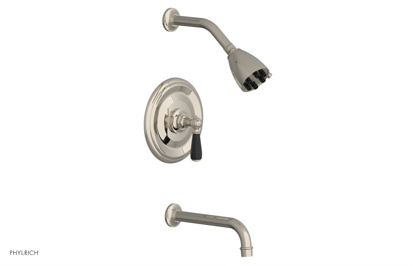 Jamestown Pressure Balance Tub & Shower Set with Lever Handle & Black Accents - Model 165 27 | Perfect for Modern Bathroom Renovations & Spa-Like Shower Experience