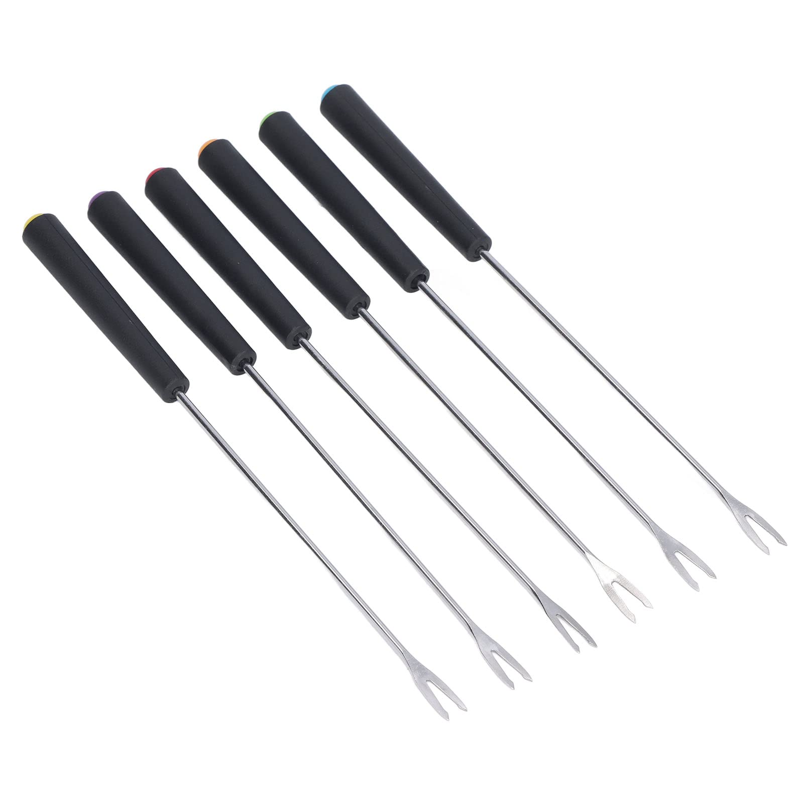 6-Piece Stainless Steel Fondue Forks Set with Heat-Resistant Handles - Perfect for Cheese, Chocolate, Cake & Fruit Dipping - Ideal for Parties, Dessert Nights & Family Gatherings