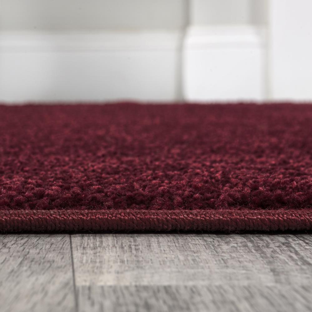 Dark Red Haze Solid Low Pile Area Rug - Soft & Durable for Living Room, Bedroom, or Office Decor