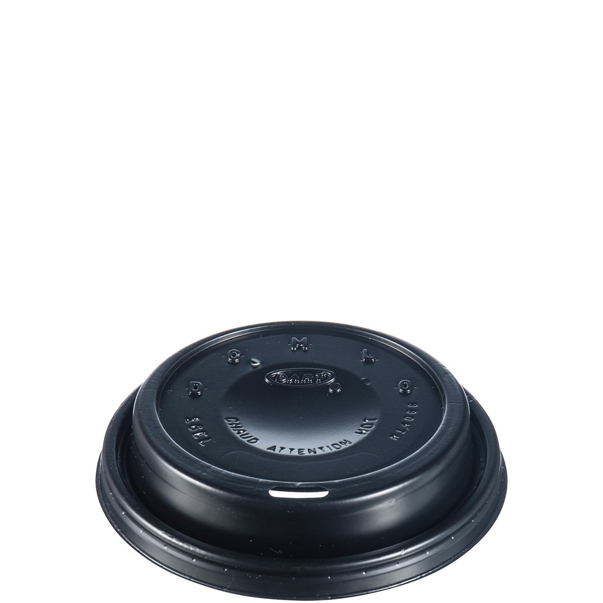 DCC16ELBLK - 12oz Cappuccino Dome Sipper Lids, Black Plastic Coffee Cup Lids for Hot Drinks - Perfect for Coffee Shops, Cafes & Takeout Beverages