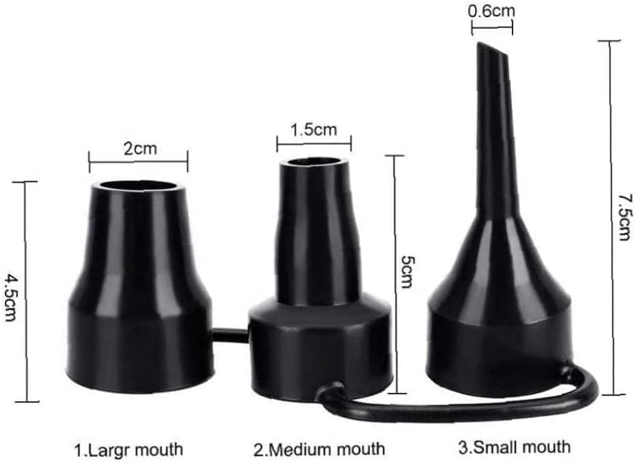 2-Pack Universal Air Pump Nozzle Adapters - 3 Sizes Replacement Inflator Nozzles for Air Mattress, Pool Floats, Inflatables - Durable Plastic Pump Accessories for Quick Inflation (Home, Camping, Travel)
