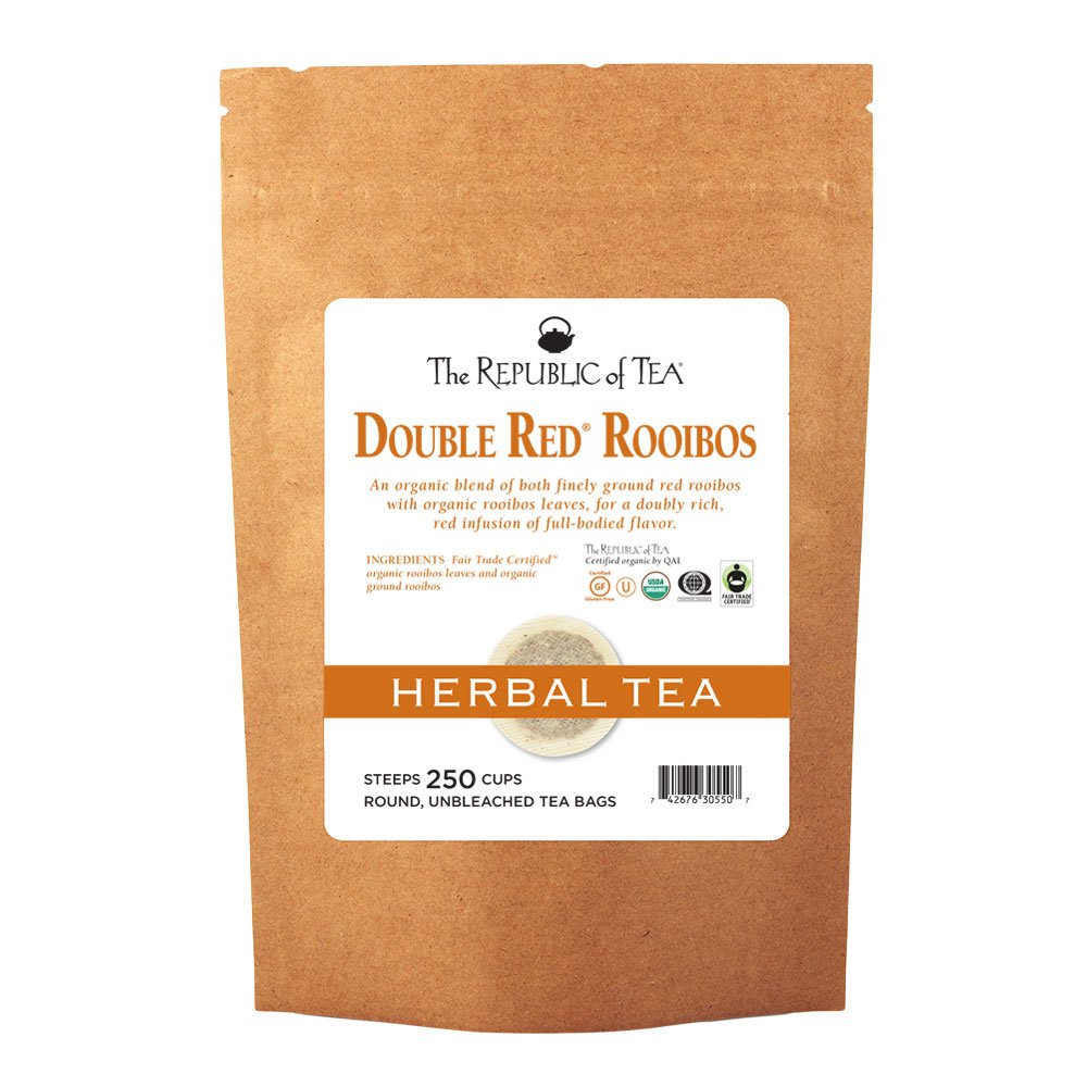 Organic Double Red Rooibos Tea Bags - 250 Count Bulk Pack | Caffeine-Free Herbal Tea for Relaxation & Wellness | Perfect for Home, Office & Gift Giving