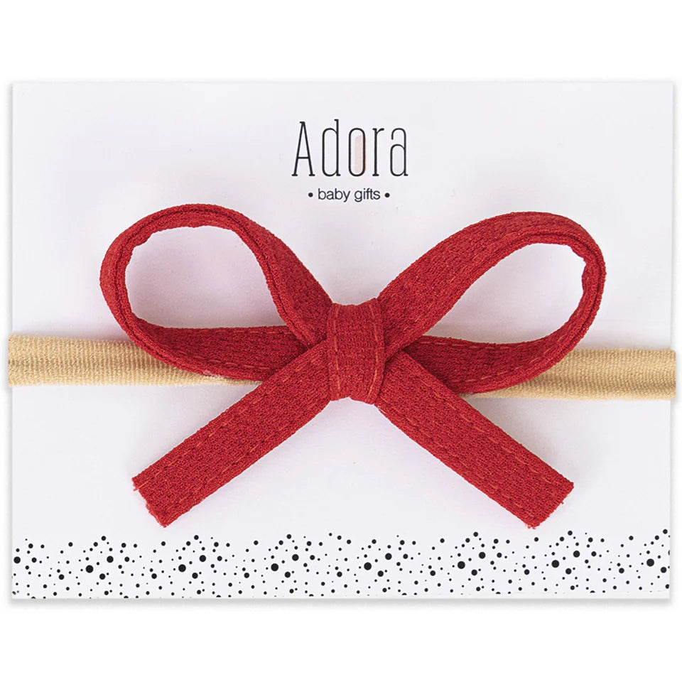 Adora Baby Gifts Waffle Bow Headbands for Girls - Soft Stretchy Hair Accessories for Babies & Toddlers (Multiple Colors) - Perfect for Photoshoots, Birthday Parties & Everyday Wear