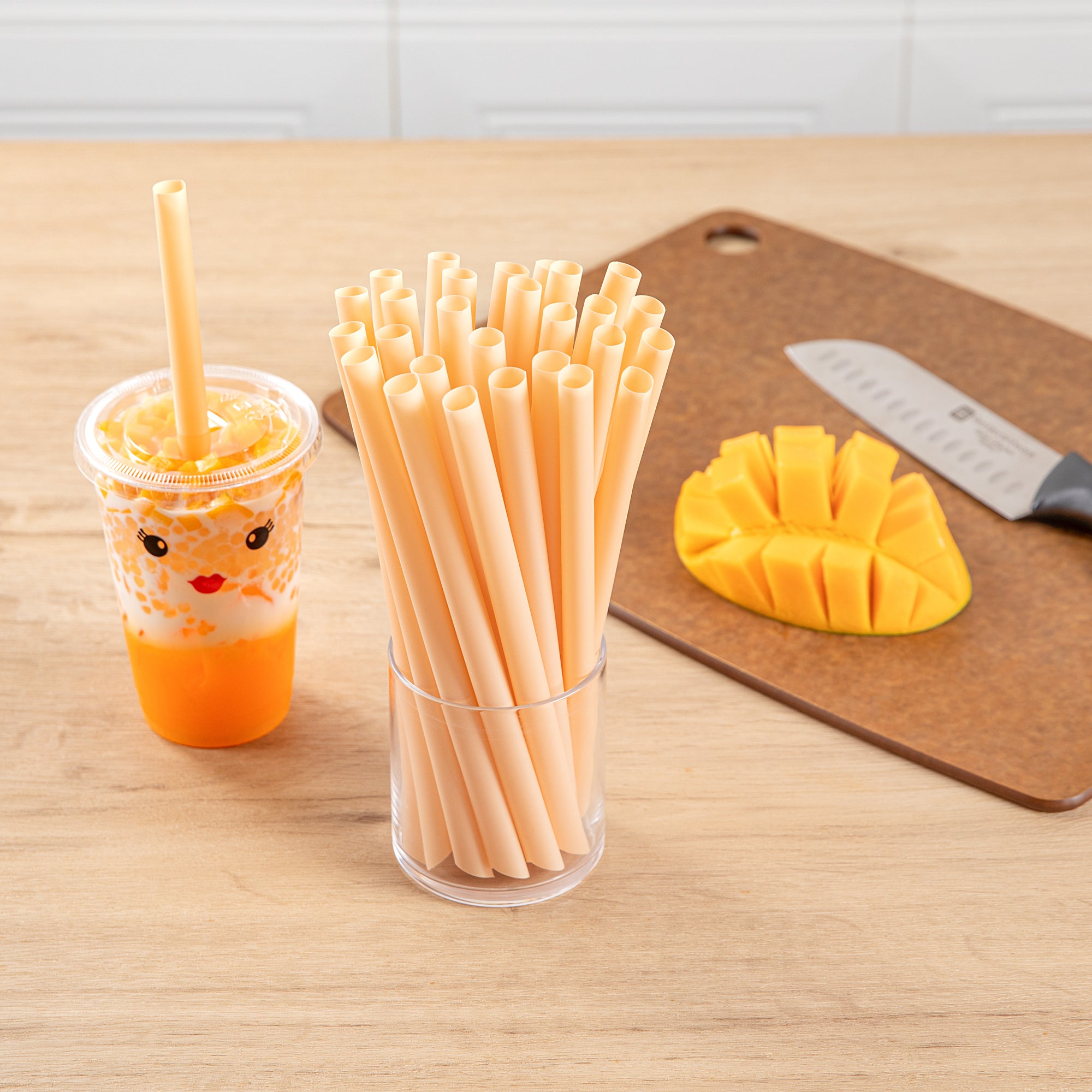 Eco-Friendly Extra Wide Boba Straws - 100 Count Box | Compostable PLA Plastic, Pointed Tip for Smoothie & Bubble Tea | Perfect for Home, Cafes & Parties
