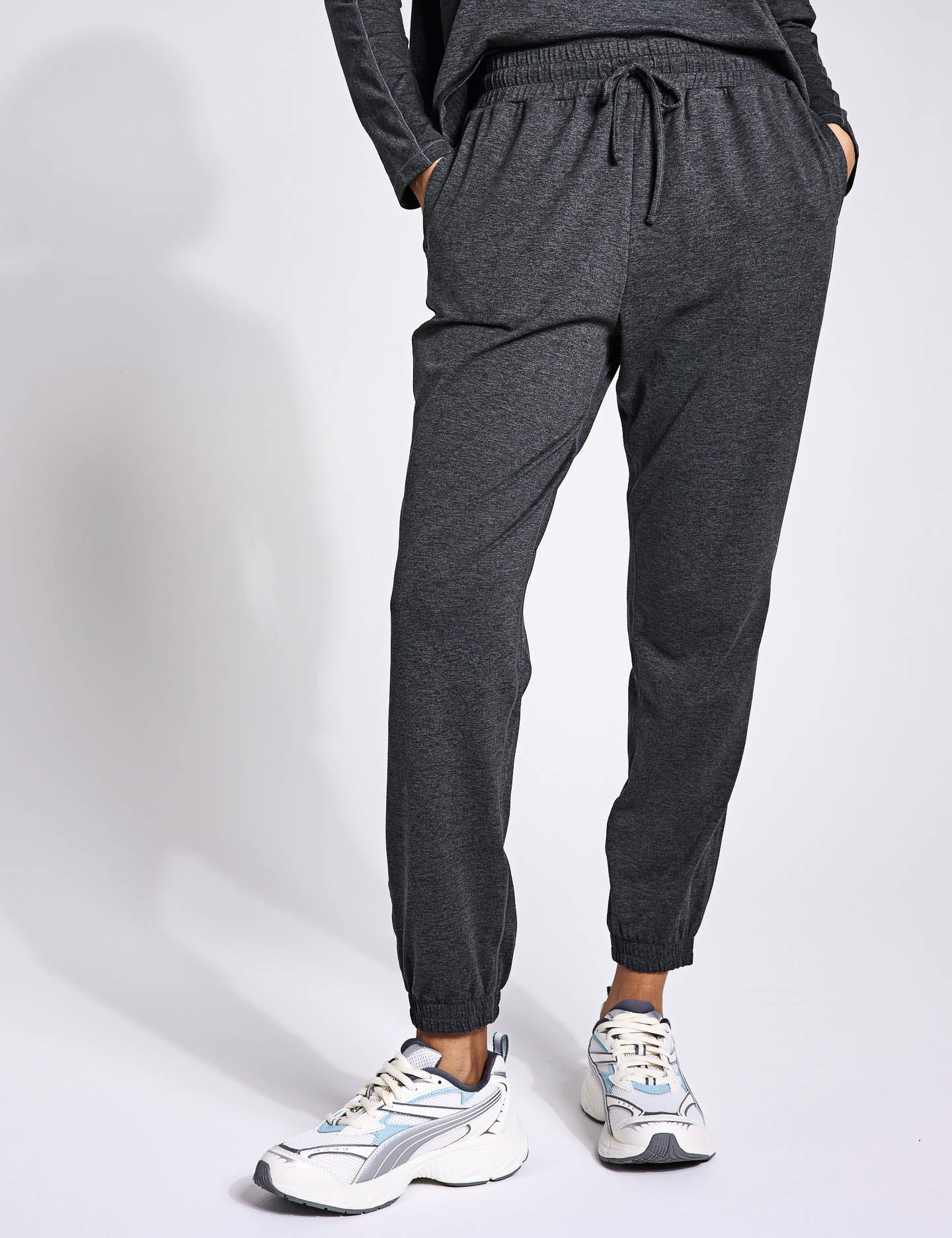 ReSet Jogger Pants for Women - Soft Moon Heather Joggers with Elastic Waistband | Comfortable Lounge Pants for Yoga, Running, Travel & Casual Wear