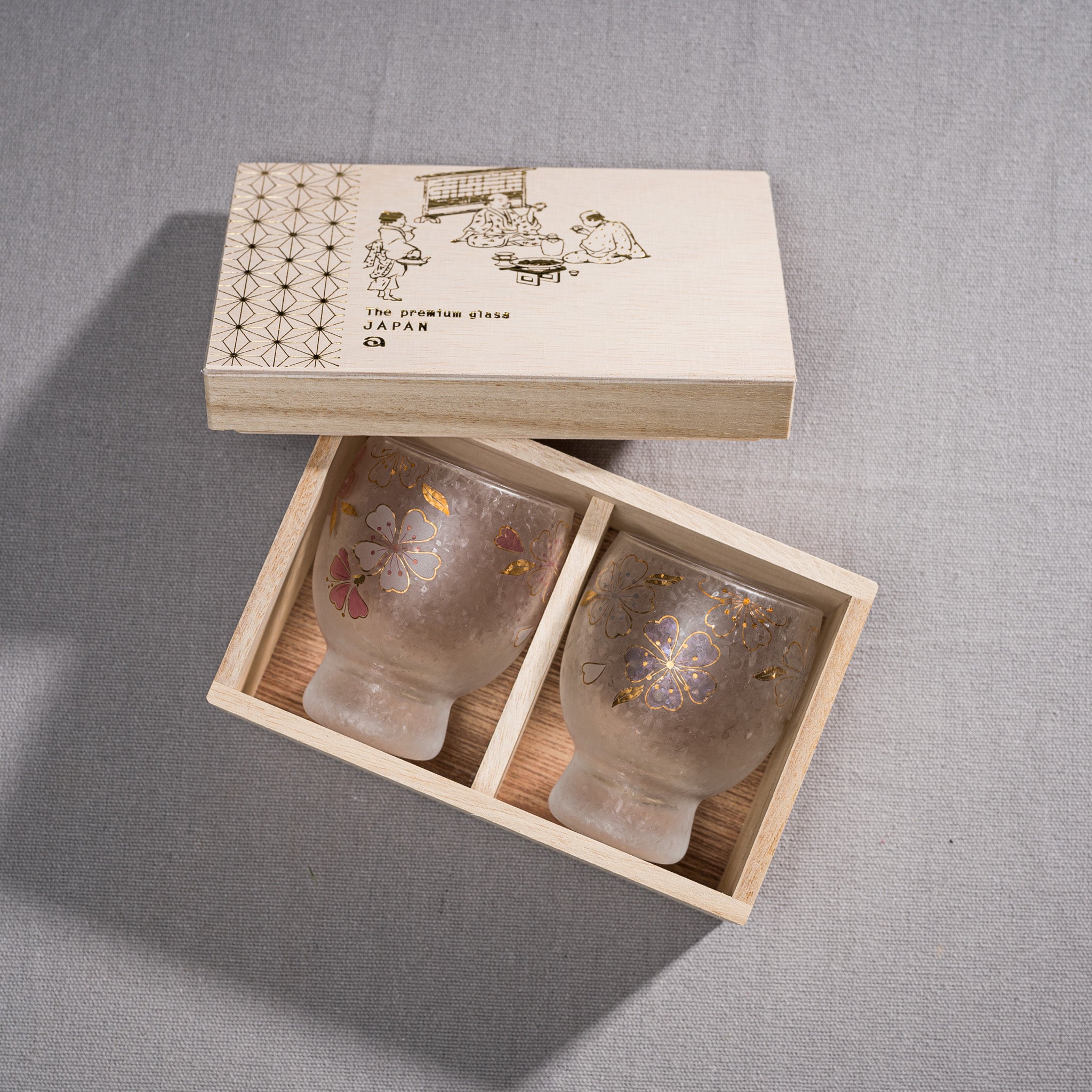 Premium Nippon Taste Four Season Sake Glasses Set - Cherry Blossom Design - Traditional Japanese Drinking Cups for Sake, Wine & Cocktails - Perfect for Dining, Gifts & Japanese Culture Enthusiasts