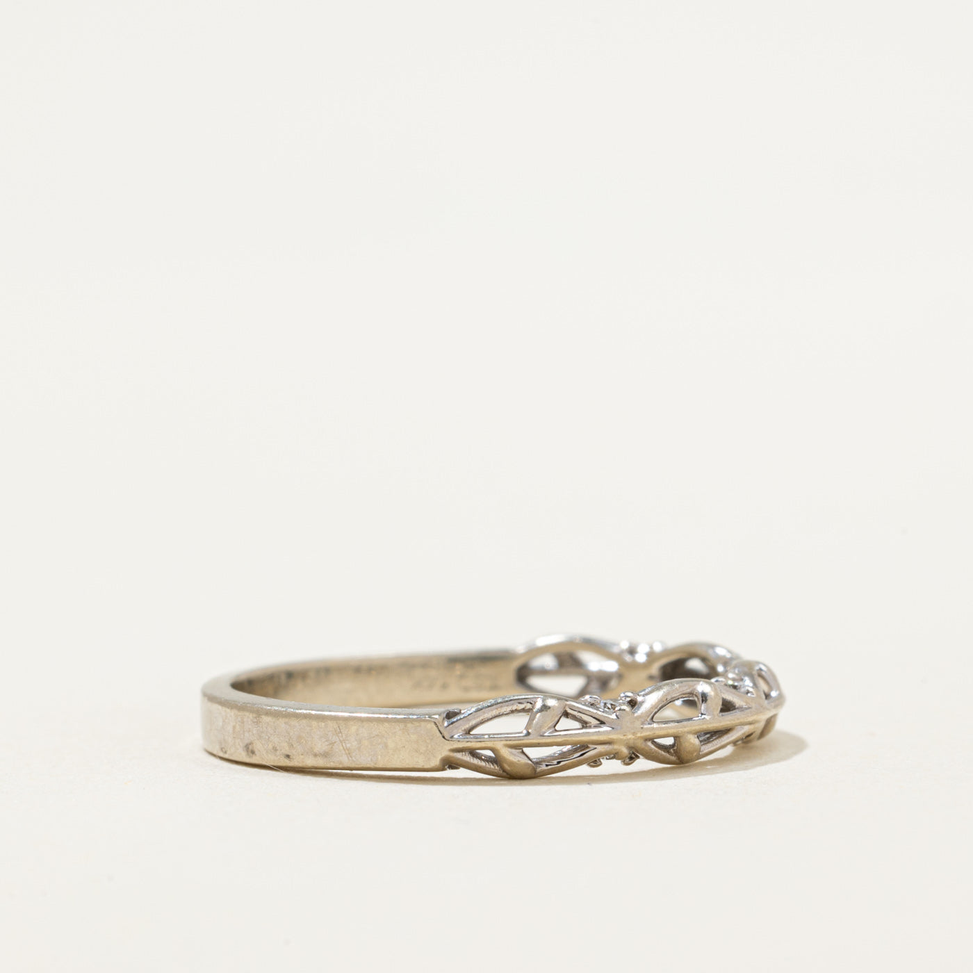 0.04ctw Diamond Openwork Ring - Size 7.75 | Elegant Wedding Band, Anniversary Gift & Everyday Jewelry for Women