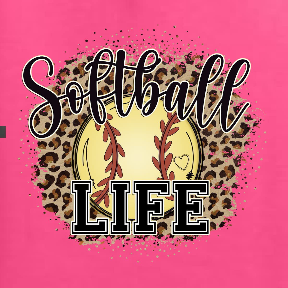 Wild Bobby Softball Life Animal Print Graphic Sweatshirt - Unisex Crewneck Pullover for Girls & Boys - Perfect for Sports, School & Casual Wear