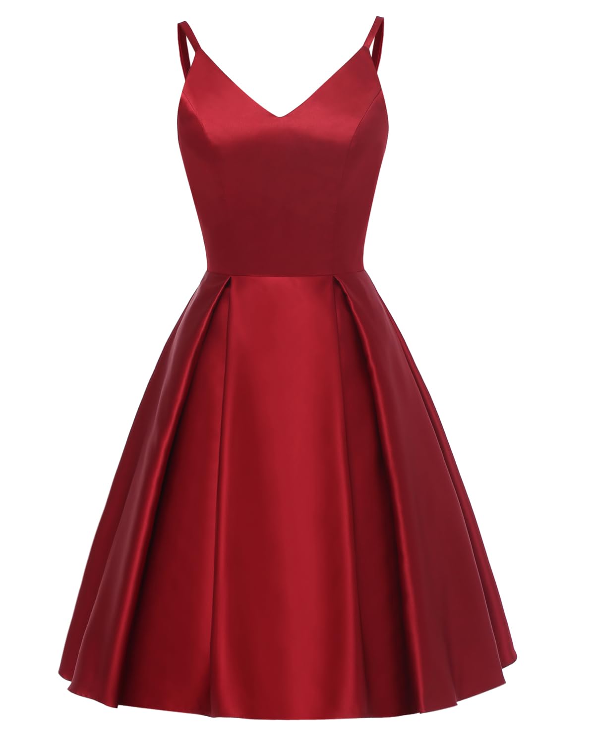 TTYBridal V-Neck Short Satin Prom Dress with Pockets - Elegant Homecoming & Cocktail Party Gown for Women, Perfect for Dances, Weddings and Special Occasions