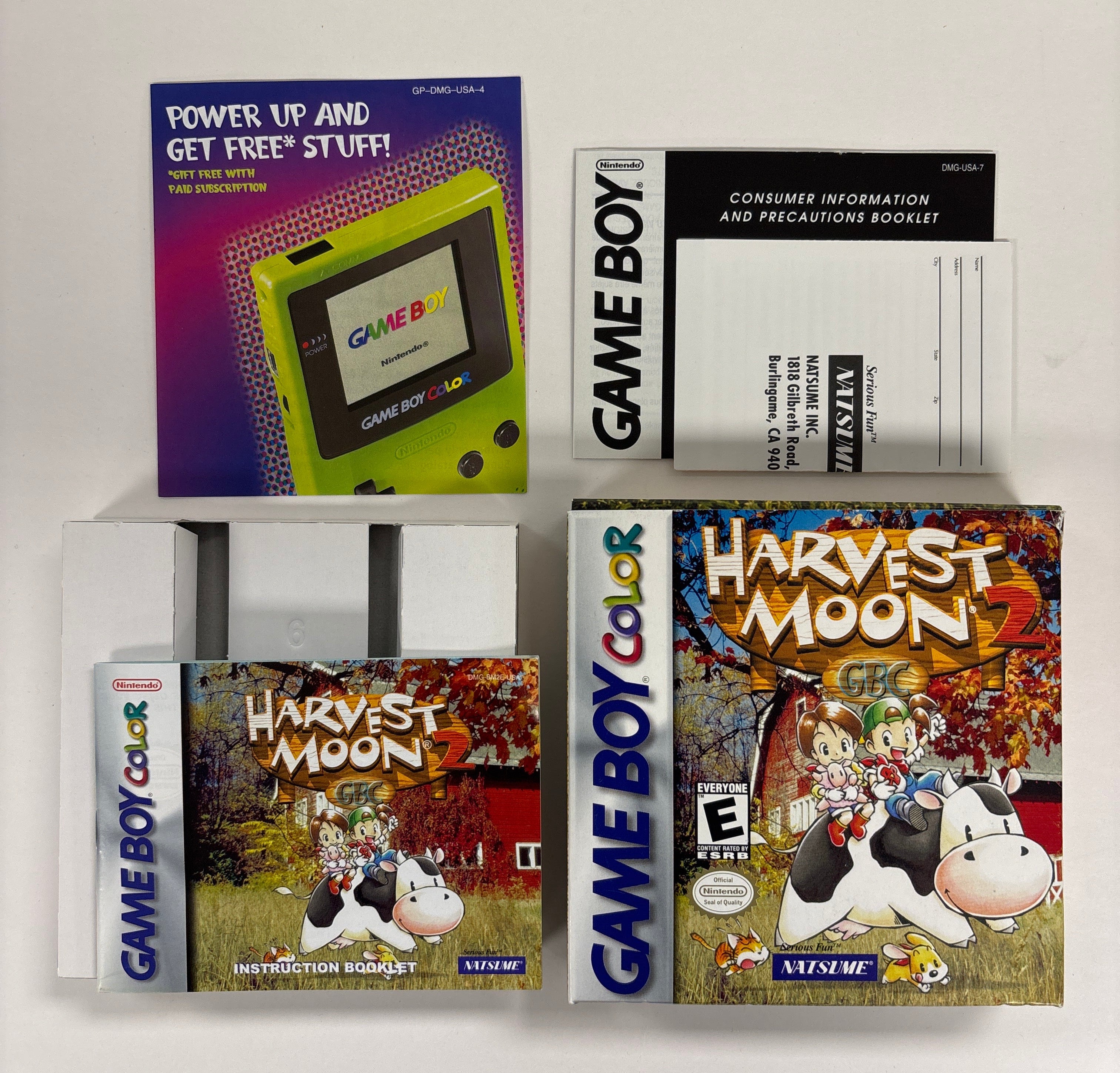 Harvest Moon 2 Game Boy Color Box & Manuals Only (No Game Included) - Perfect for Collectors & Retro Gaming Display