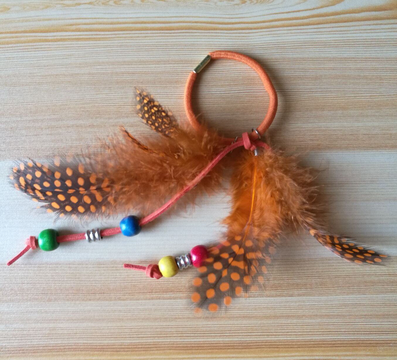 Suoirblss 4PCS Handmade Boho Hippie Hair Wraps - Women's Feather Hair Ties, Headbands & Ponytail Holders for Festival, Beach & Everyday Styling