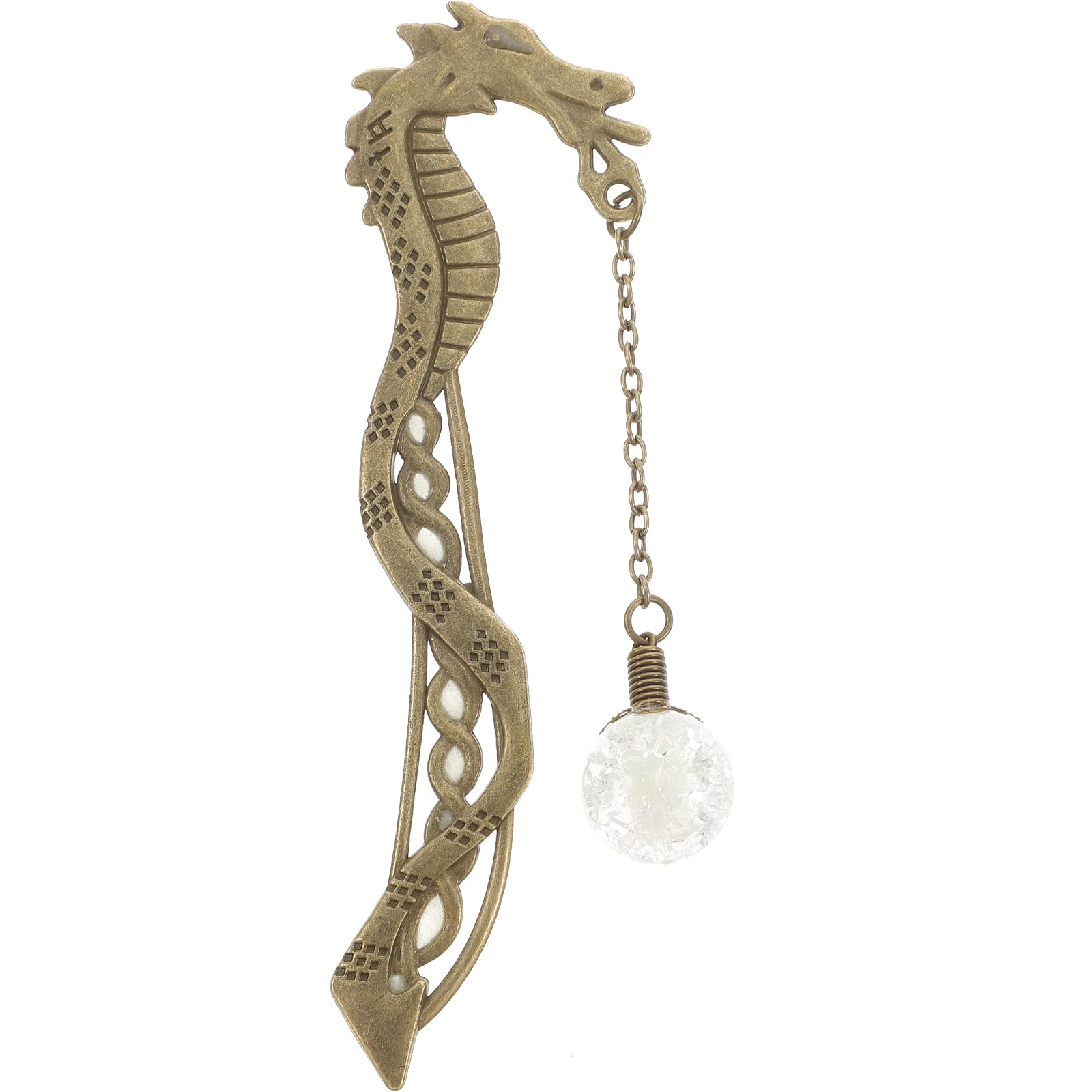 Vintage Hair Pin - Retro Hair Stick & Glow in The Dark Bookmark - Hair Chopsticks for Women & Girls (Antiqued Bronze) - Perfect for Vintage Styling, Bun Hairstyles & Reading Accessories