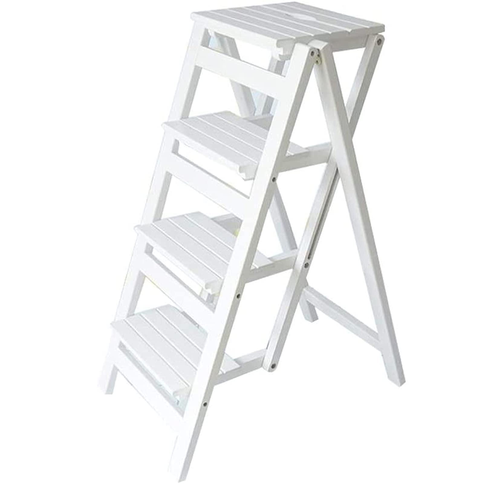 **Adjustable Wooden Folding Step Stool - 3 Height Levels for Kitchen, Bathroom & Home Use - Solid Wood Construction - Safe & Sturdy Step Ladder for Adults & Kids**