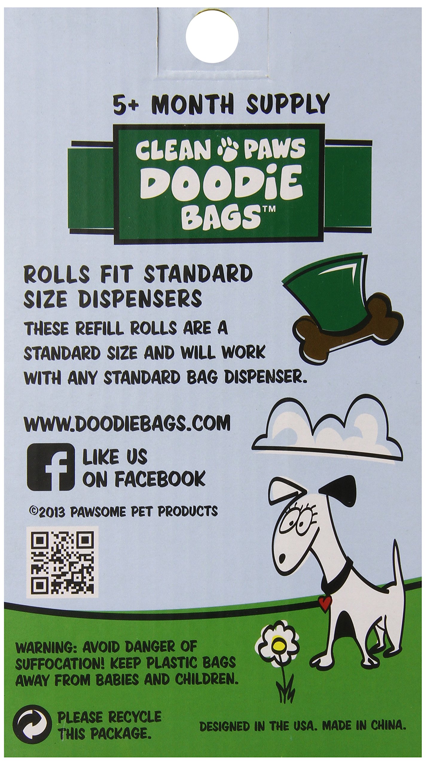 Clean Paws Refill Rolls for Dogs - 18 Rolls | Pet Grooming Wipes for Paws, Face & Body | Gentle & Hypoallergenic for Sensitive Skin | Perfect for Post-Walk Cleaning & Travel Use