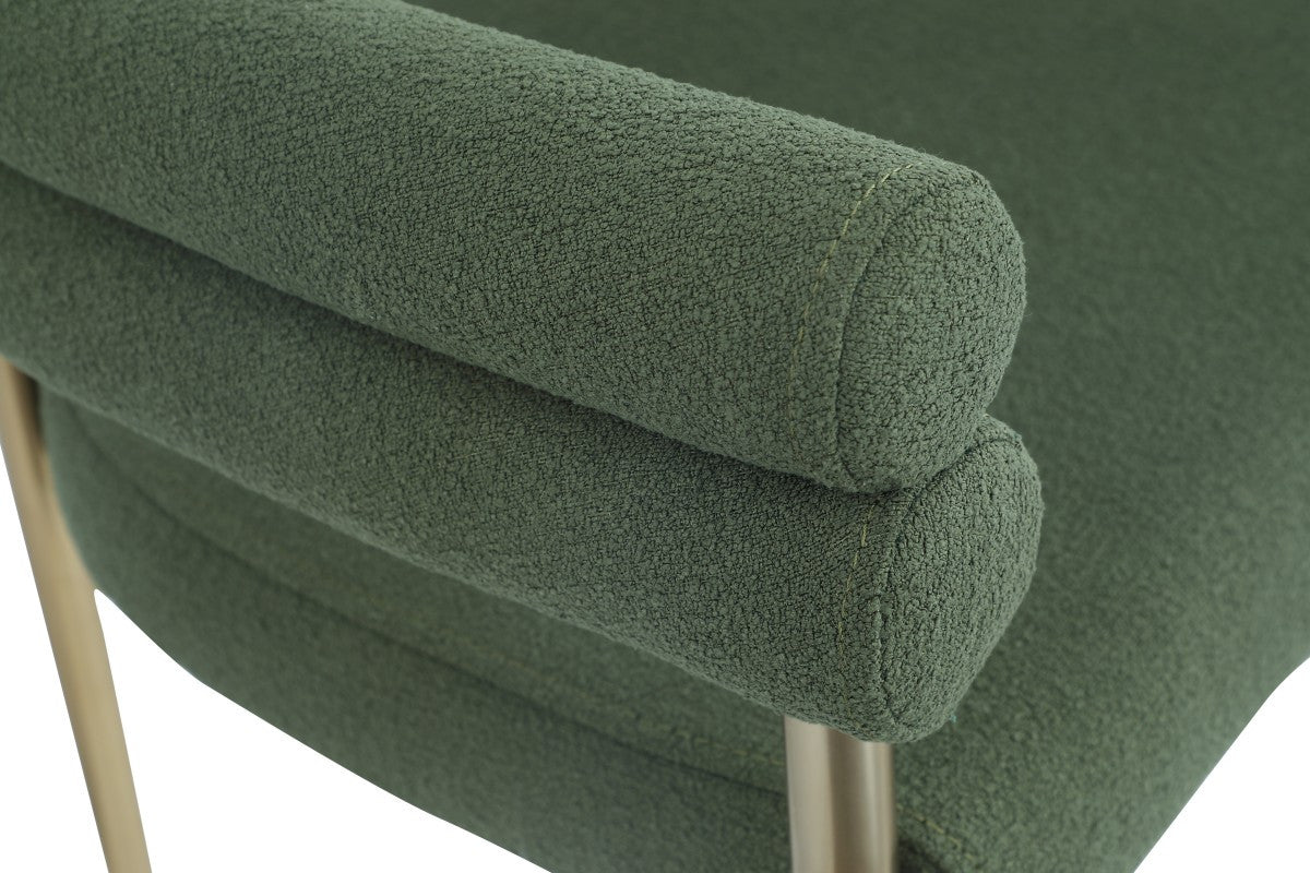 Brantley Dining Chairs Green & Gold Set of 2 - Modern Upholstered Side Chairs for Kitchen, Dining Room, or Breakfast Nook