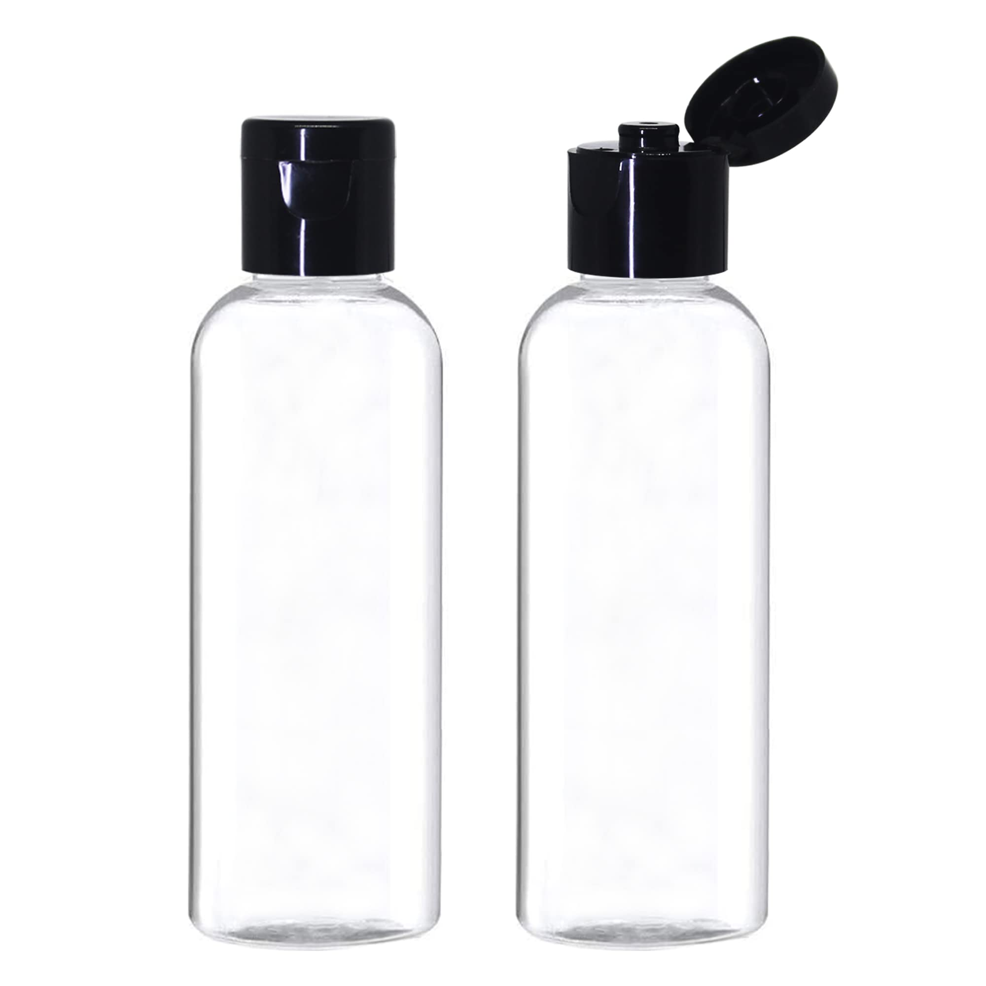 NSB Herbals 100ml Empty Clear Plastic Bottles - Refillable Travel Size Cosmetic Containers with Black Flip Cap - Perfect for Toiletries, Shampoos, Lotions & Creams (Pack of 3) - Ideal for Travel, DIY Beauty Products & Home Organization