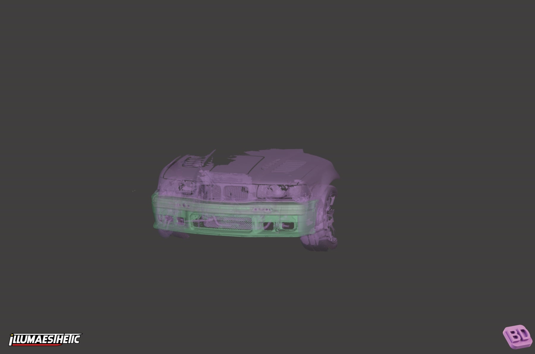 BMW 3 Series E36 3D Scan Model (1992-1998) - High-Quality Digital Car Model for 3D Printing, Gaming & Automotive Restoration Projects