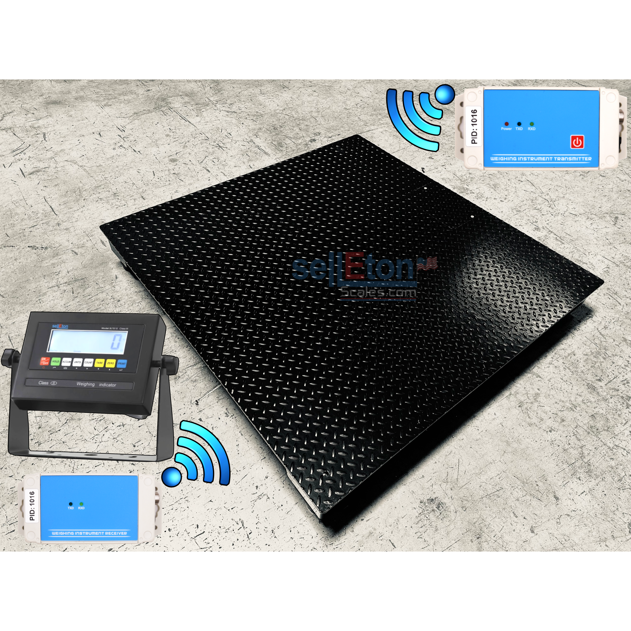 SellEton NTEP Certified SL 800 Wireless Industrial Floor Scale 40x40 - Heavy-Duty Weighing Solution for Warehouses, Shipping & Logistics