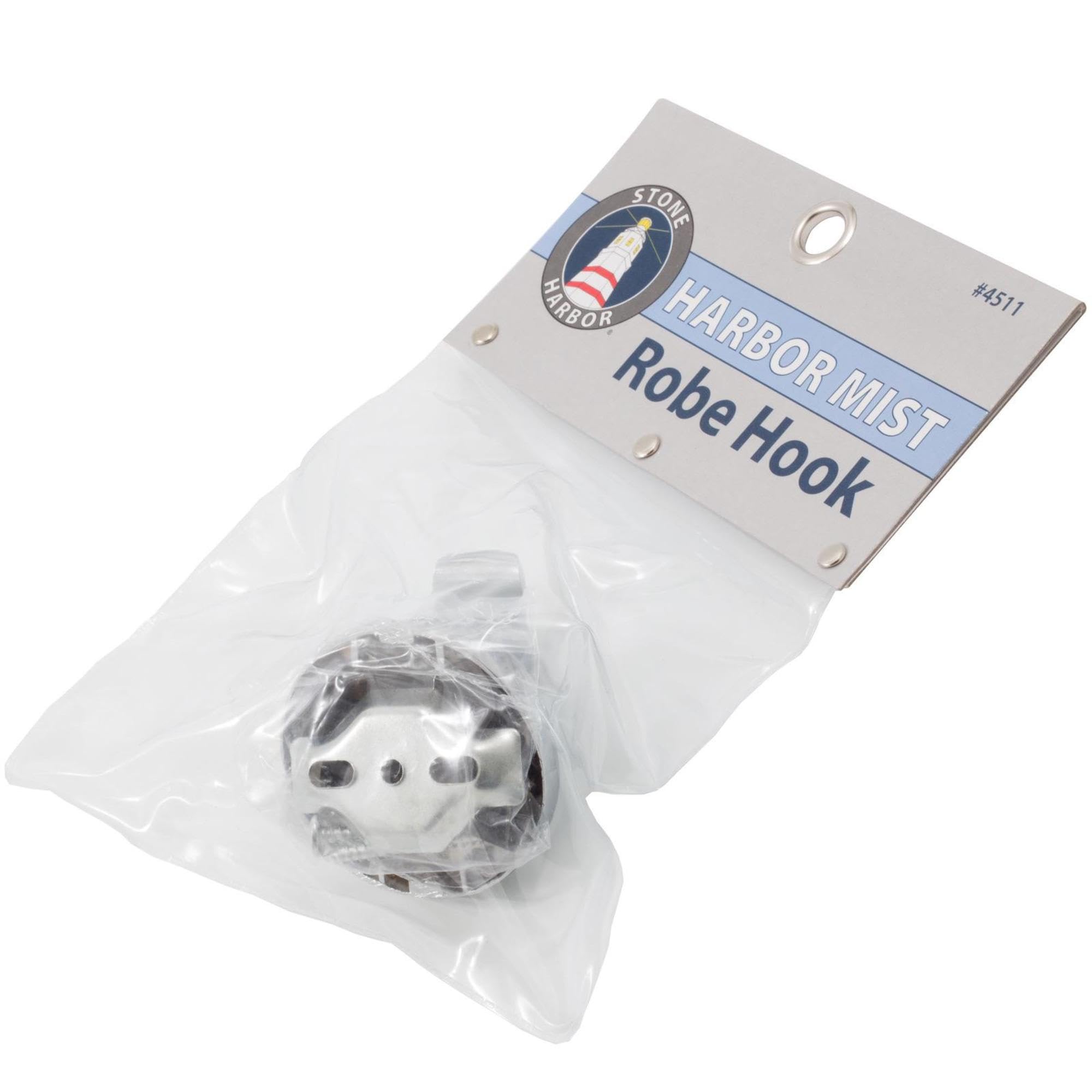 Stone Harbor Hardware Harbor Mist Robe Hook - Polished Chrome Finish - Rust-Resistant Bathroom & Bedroom Wall Hook for Towels, Robes & Clothes - Perfect for Home, Spa & Hotel Decor
