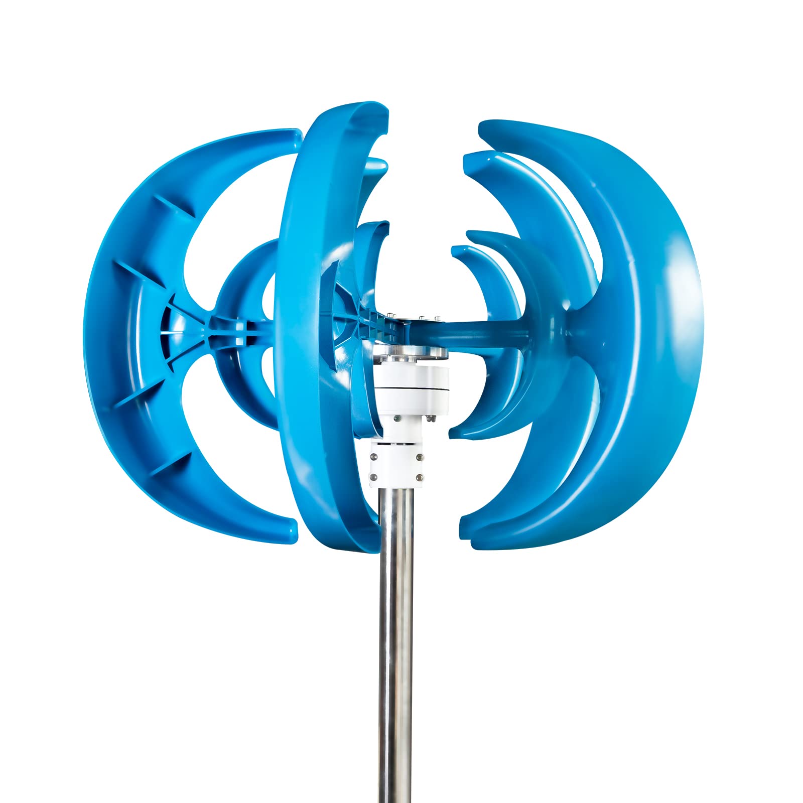 12KW Hybrid Wind Solar Power System with 5-Blade Vertical Axis Wind Turbine, Controller & LED Lantern - Home Windmill Generator Kit for Off-Grid Energy, Camping & Emergency Power Backup