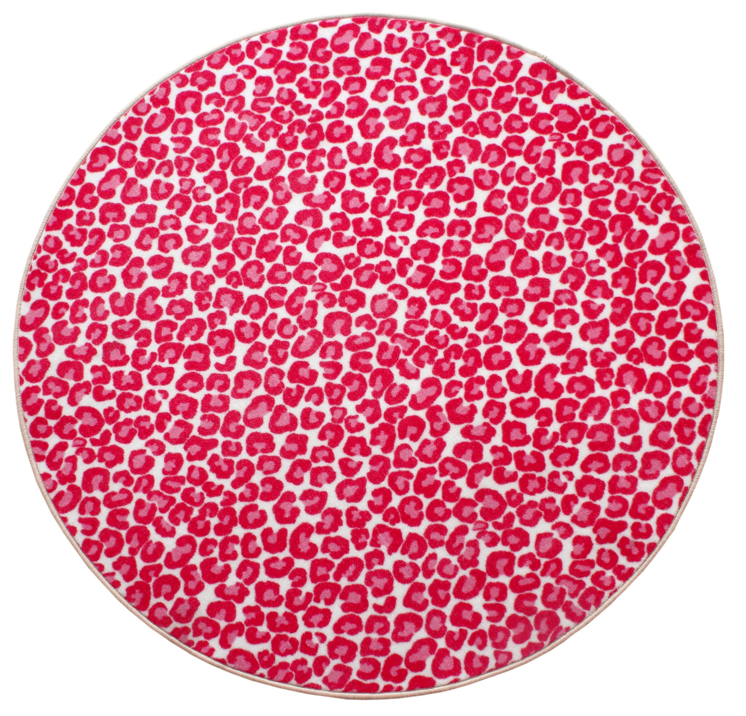 Cheetah Print Area Rug - Premium Fabric Round Rug 5' for Living Room, Bedroom & Office - Stylish Animal Print Carpet for Home Decor & Workspaces