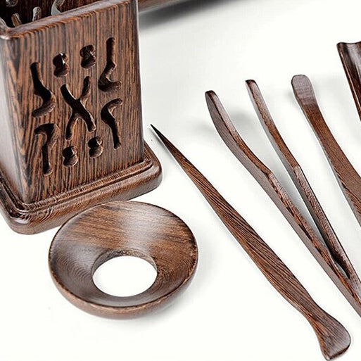 Premium PANGA PANGA Tea Set - 6-Piece Ceramic Tea Utensils with Infuser & Bamboo Tray - Perfect for Japanese Tea Ceremony, Afternoon Tea & Home Relaxation